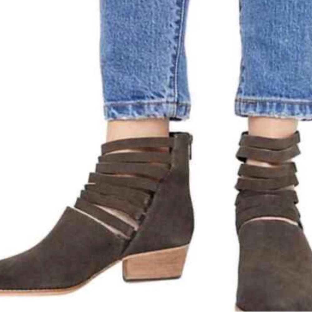 Free People Suede Strappy Sloan Bootie - Picture 2 of 4